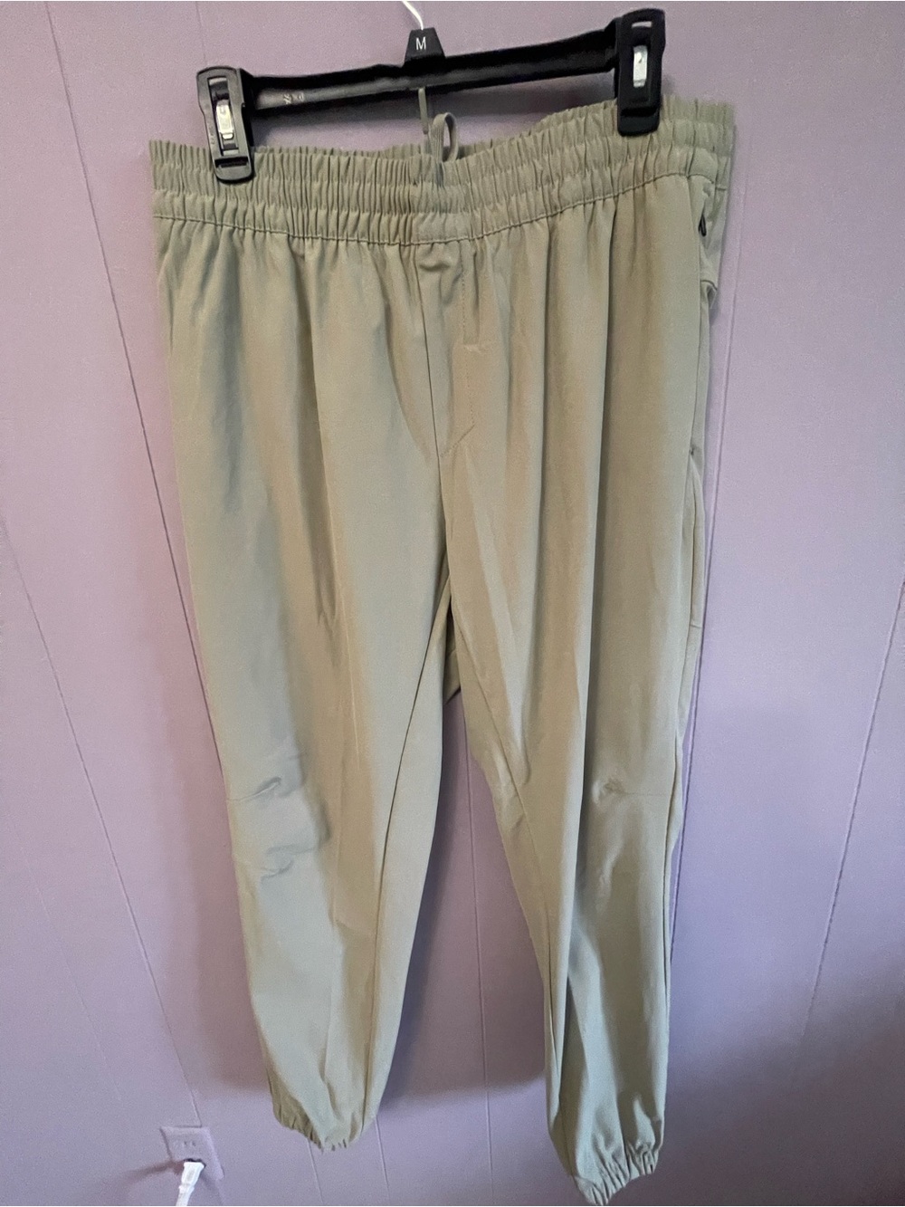 Apana Sage Green Lightweight Elastic-Waist Joggers